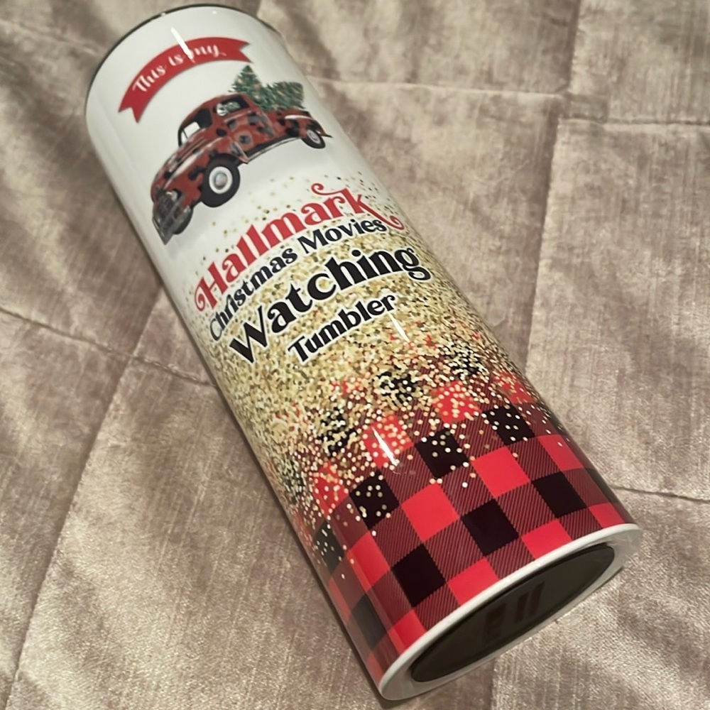 Favorite Time of Year Coffee Tumbler Christmas Movies Couch Potato NWOT